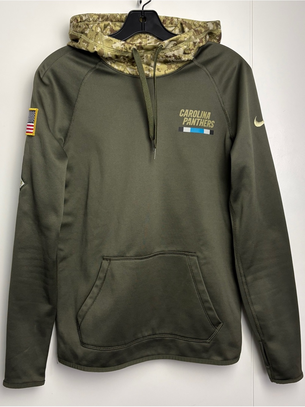 Nike NFL Carolina Panthers Salute To Service USA Military Dri-FIT Hoodie Mens XS